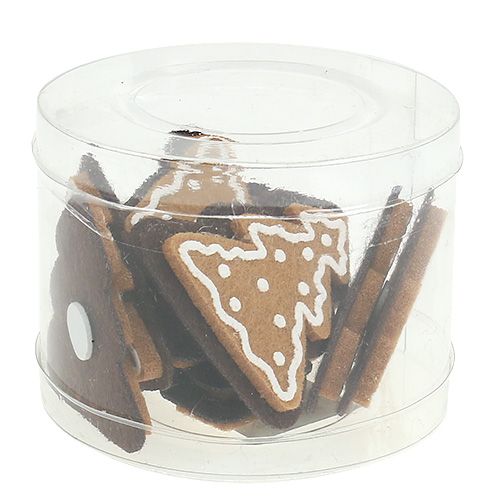 Floristik24 Autocollants feutre sapin en pain d'épice 4,5cm 12pcs