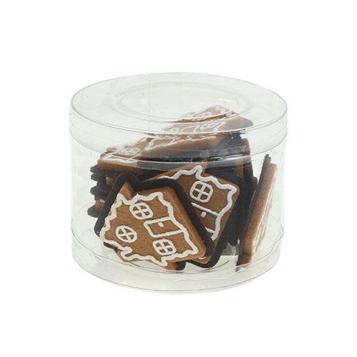 Floristik24 Maison en pain d&#39;épice avec point de colle 4,5cm 12pcs