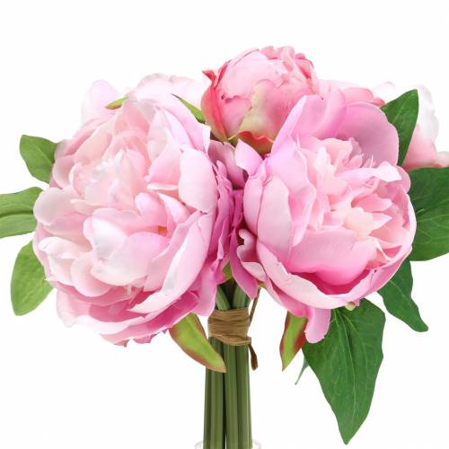 Floristik24.fr Bouquet artificiel avec pivoines roses Ø27cm 1pc - acheter  pas cher en ligne