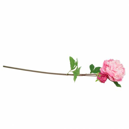 Floristik24 Fleur artificielle pivoine avec fleur et bourgeon rose 68cm