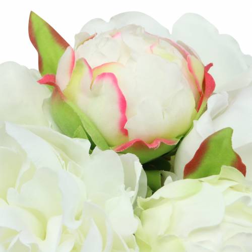 Bouquet De Pivoines Blanc Rose 27cm 6pcs Articles De Decoration