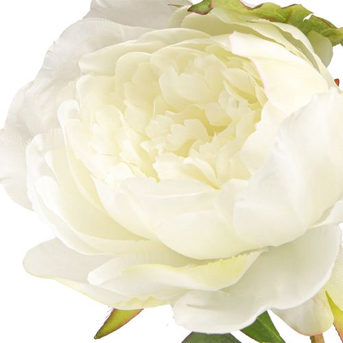 Article Pivoines artificielles à 3 fleurs Blanc crème 81cm 2pcs