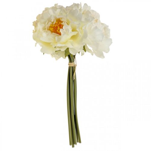 Article Pivoines Pivoines Artificielles Fleurs Artificielles Blanches Jaunes 7 Pièces