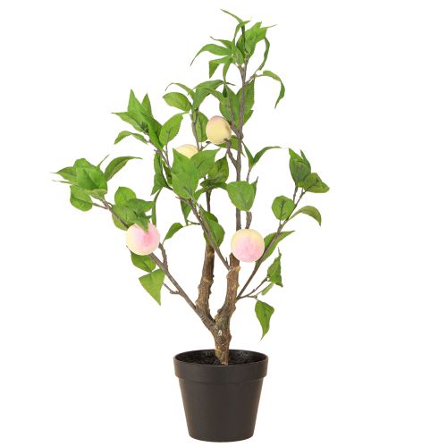 Article Pêcher en pot avec 4 fruits Artificiel H53cm