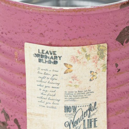 Article Pot de fleurs décoratif rond en métal violet de style vintage, Ø 8 cm, H 7,5 cm