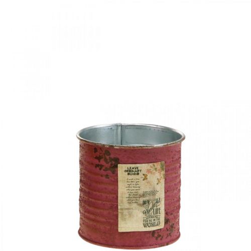 Floristik24 Jardinière boite décorative ronde métal violet décoration vintage Ø8cm H7.5cm