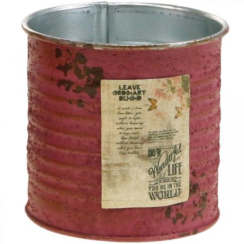 Floristik24 Jardinière boite décorative ronde métal violet décoration vintage Ø8cm H7.5cm