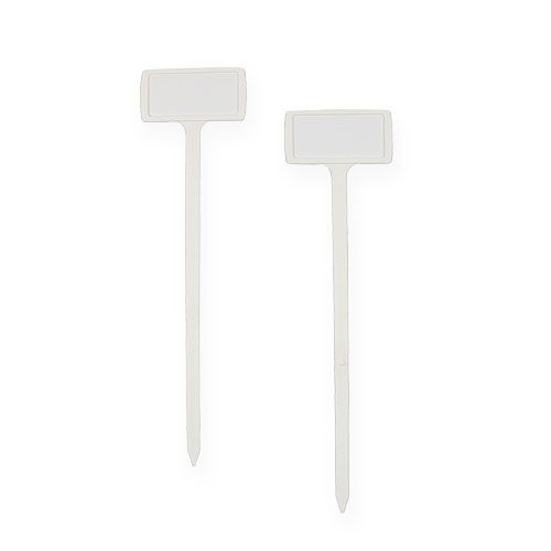 Article Etiquettes de plantes échangeables Inclinées Blanc 32cm 10pcs