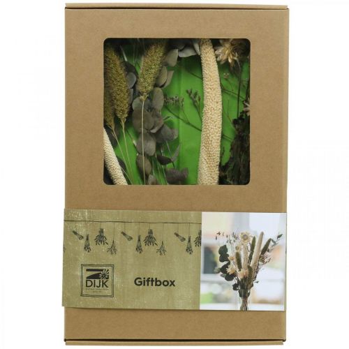 Article Bouquet de fleurs séchées eucalyptus coffret fleuristerie sèche H30-35cm