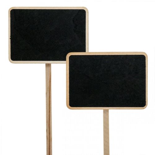 Floristik24 Bouchons de plantes panneaux enfichables en bois mini tableau noir 8.5×6cm 6pcs