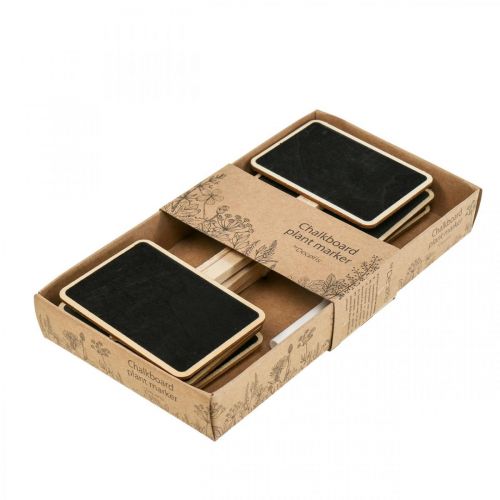 Floristik24 Bouchons de plantes panneaux enfichables en bois mini tableau noir 8.5×6cm 6pcs