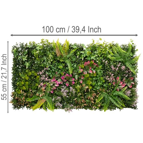 Kécor mural végétal artificiel en plastique 100 x 55 cm avec accents colorés pour intérieur | Floristik24.fr