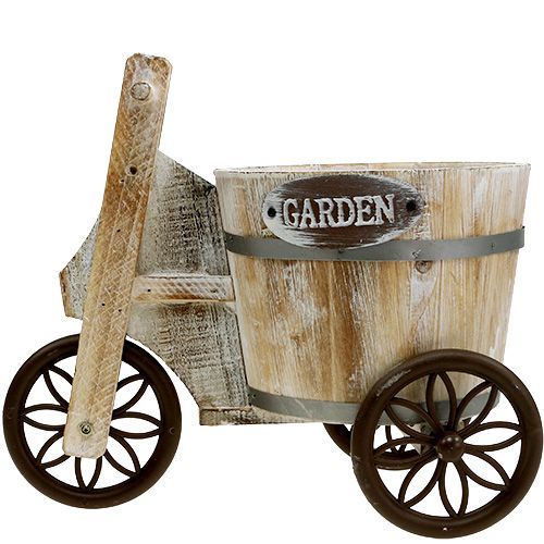 Floristik24 Bac à plantes tricycle blanc H.25 cm