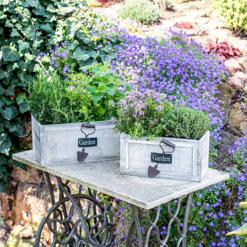 Floristik24 Jardinière caisse en bois Garden blanc 32/27/22cm 3 pièces
