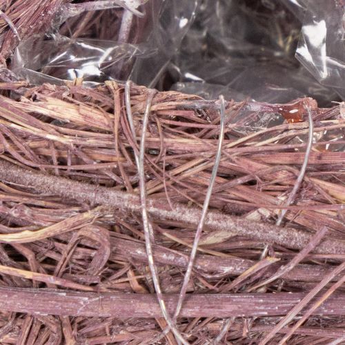 Lot de 2 coupelles en forme de cœur en branches avec film plastique, 14 cm | Floristik24.fr