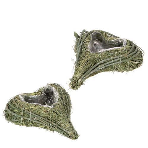 Plaque cœur en matières naturelles avec film protecteur 22 cm, lot de 2