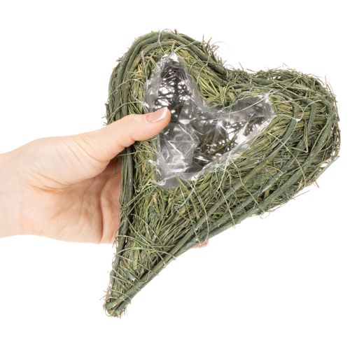 Plaque cœur en matières naturelles avec film protecteur 22 cm, lot de 2 | Floristik24.fr