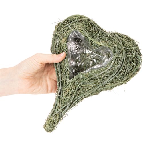 Cœur en matériau naturel avec film protecteur 25 cm pour compositions florales | Floristik24.fr