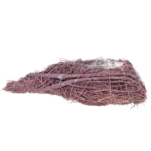 Coeur à planter en matière végétale avec film plastique, 24 cm, couleur violet | Floristik24.fr