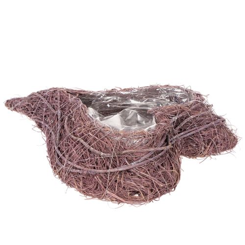 Coupe décorative en branches en forme de cœur avec insert en plastique 37 cm, violet | Floristik24.fr