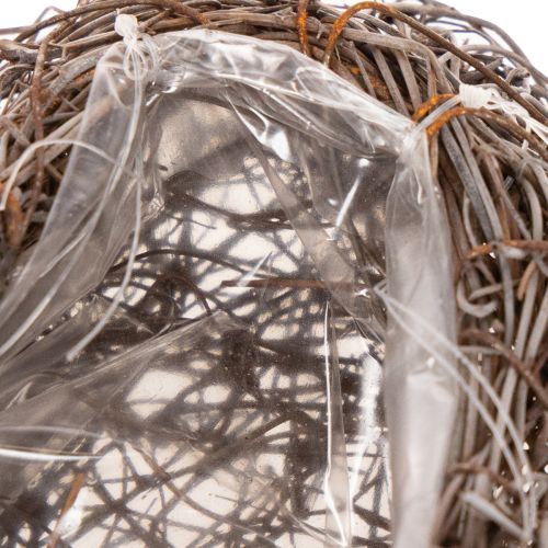 Pots en forme de cœur en branches avec film plastique 20 cm, lot de 2 | Floristik24.fr