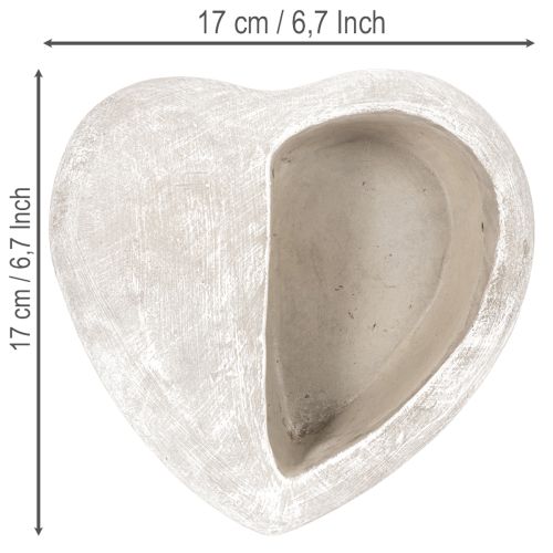 Pot de fleurs en forme de cœur, en pierre reconstituée, pot décoratif, 17 cm | Floristik24.fr