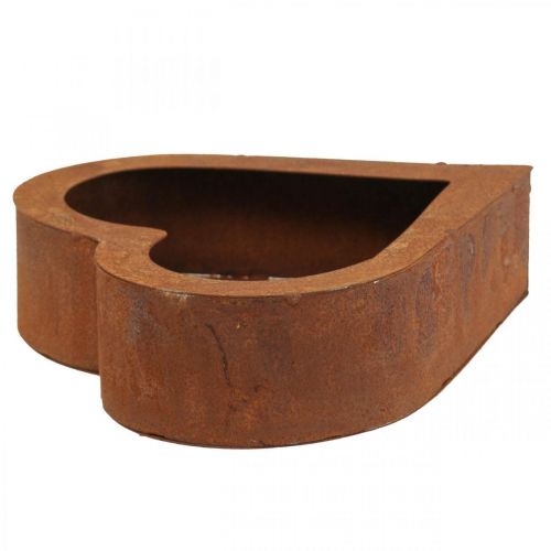Article Jardinière décorative en métal patiné coeur végétal métal 20×20×5cm