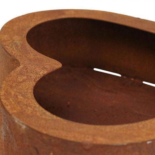 Jardinière décorative en métal patiné coeur végétal métal 20×20×5cm
