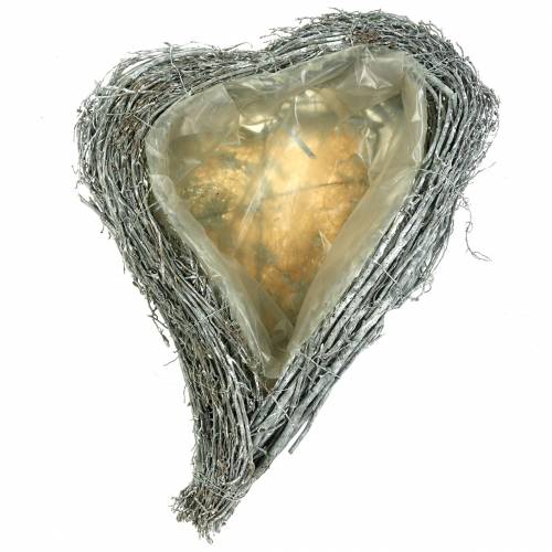 Floristik24 Plante coeur branches lavées blanc 60cm x 42cm