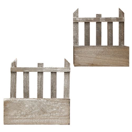 Article Mini jardinière en bois L22/25cm Lot de 2