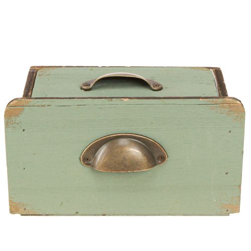Article Boîte à plantes décoration tiroirs en bois 22/18cm lot de 2 pièces
