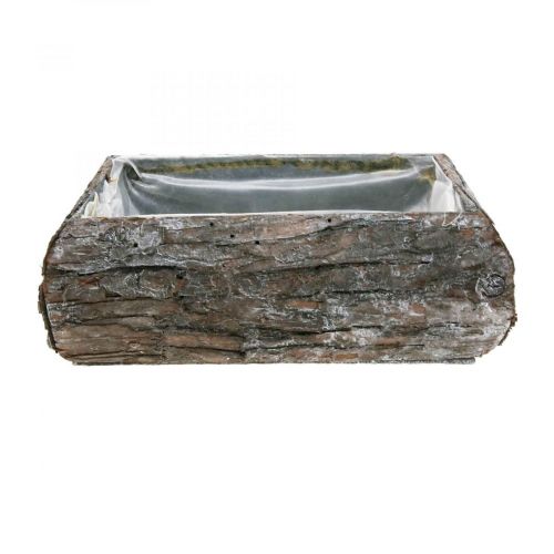 Floristik24 Bac à plantes en bois bol décoratif avec écorce 18×13×6cm