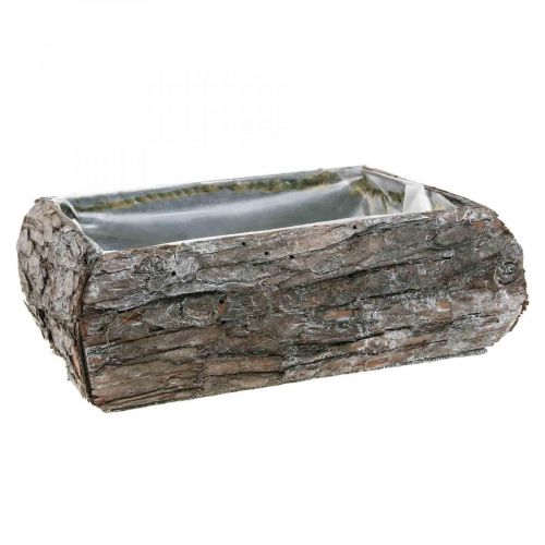 Floristik24 Bac à plantes en bois bol décoratif avec écorce 18×13×6cm