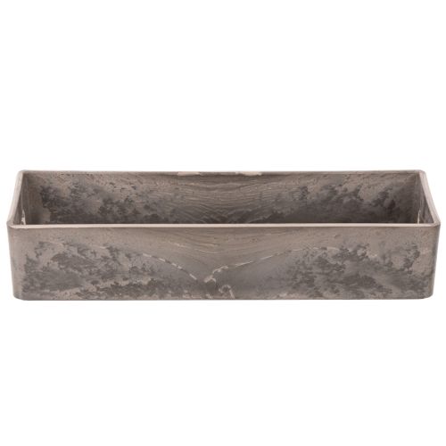 Plateau rectangulaire compact 23 cm en plastique anthracite | Floristik24.fr