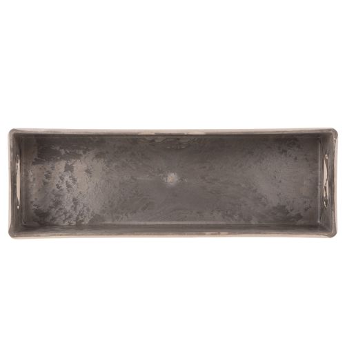 Plateau rectangulaire compact 23 cm en plastique anthracite | Floristik24.fr