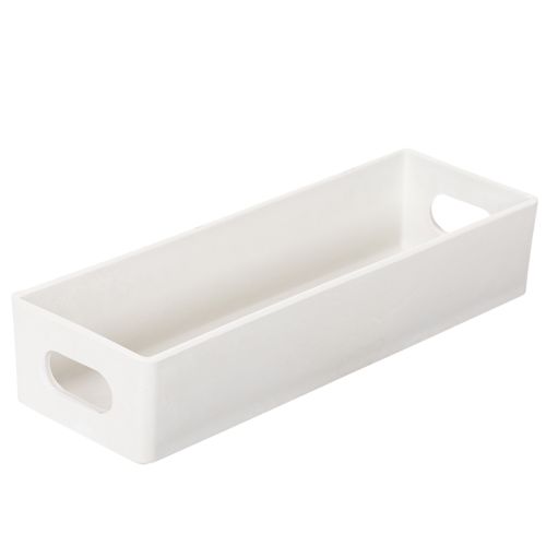 Plateau rectangulaire avec poignées en plastique 32 cm gris clair