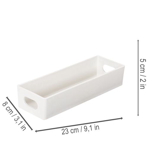 Plateau rectangulaire avec poignées en plastique 32 cm gris clair | Floristik24.fr