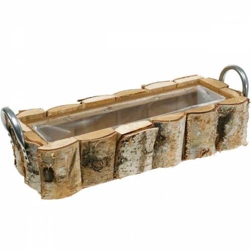 Floristik24 Jardinière bouleau avec anses 40×15×13cm déco bouleau bois