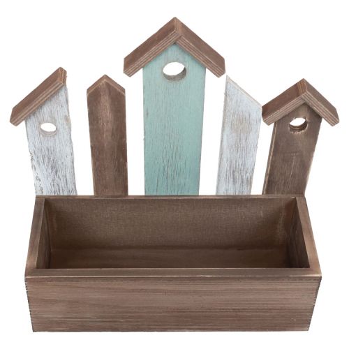 Article Bac à plantes jardinière en bois rangée de maisons 30,5×30cm