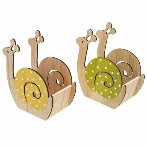 Article Boîte à plantes escargots bois cache-pot escargot en bois 19cm 2pcs