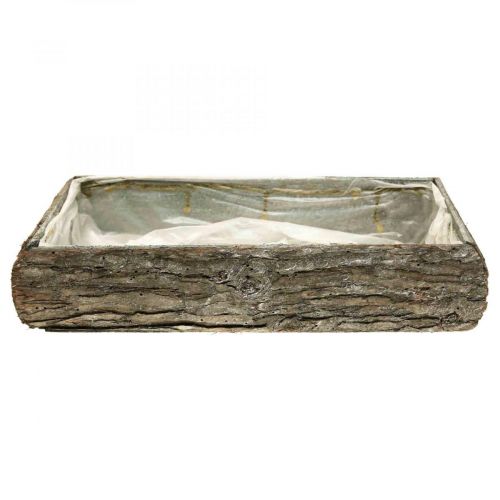 Floristik24 Bac à plantes en bois bol décoratif avec écorce 33×15×7cm
