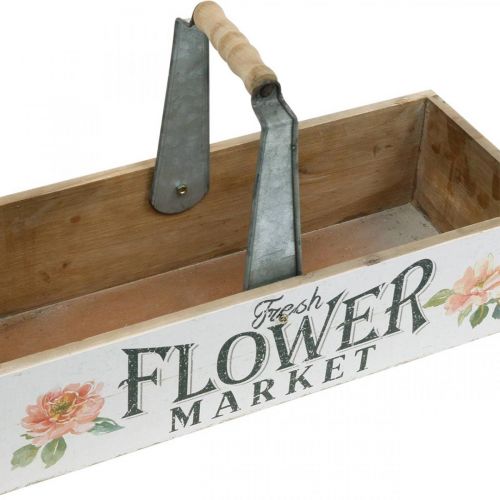 Article Boîte à plantes, décoration florale, boîte en bois à planter, boîte à fleurs look nostalgique 41,5 × 16 cm