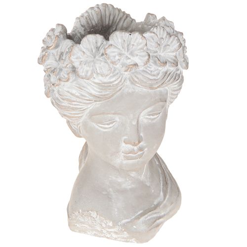 Jardinière Tête de femme Style antique Pierre moulée H20,5cm
