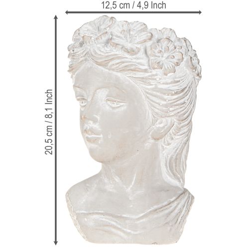 Article Jardinière Tête de femme Style antique Pierre moulée H20,5cm