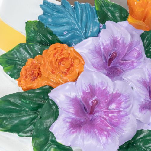 Article Vase décoratif représentant une femme coiffée d'un chapeau, avec des fleurs, pour l'intérieur et l'extérieur, 20 cm.