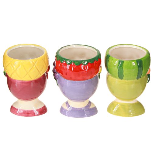 Article Tête de plante fille avec fruit décorative en céramique 13,5 cm 3 pièces