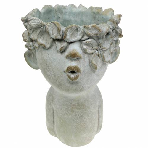 Floristik24 Buste tête de plante en pierre coulée Ø17,5cm H26cm