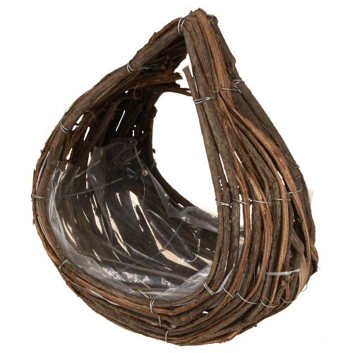 Article Panier à plantes Gouttes de bois Naturel 38x18cm / 23x13cm Lot de 2