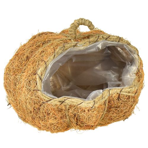 Panier à plantes citrouille décoration d&#39;automne orange Ø22cm H17cm