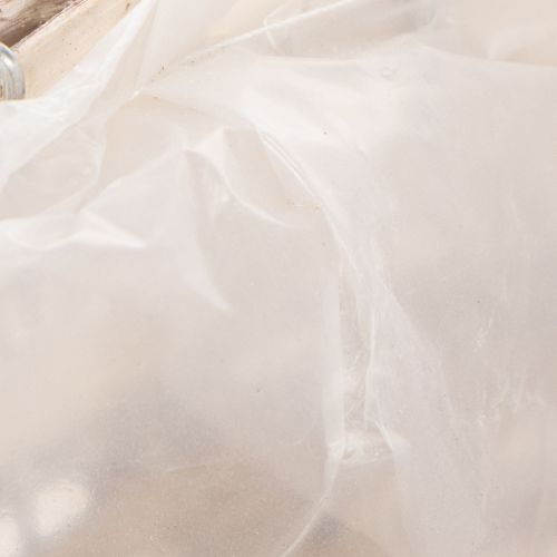 Corbeille ovale en osier blanc avec doublure plastique - 37 cm | Floristik24.fr